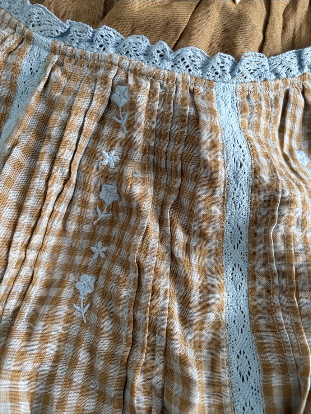 Natural Life Indy Tunic GinghamDress in Tan with Blue Trim-XL NWOT - Picture 6 of 7